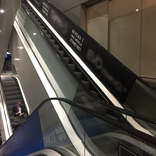 Escalators hand rails